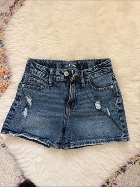 art class Dark Blue Distressed Denim Jean Shorts